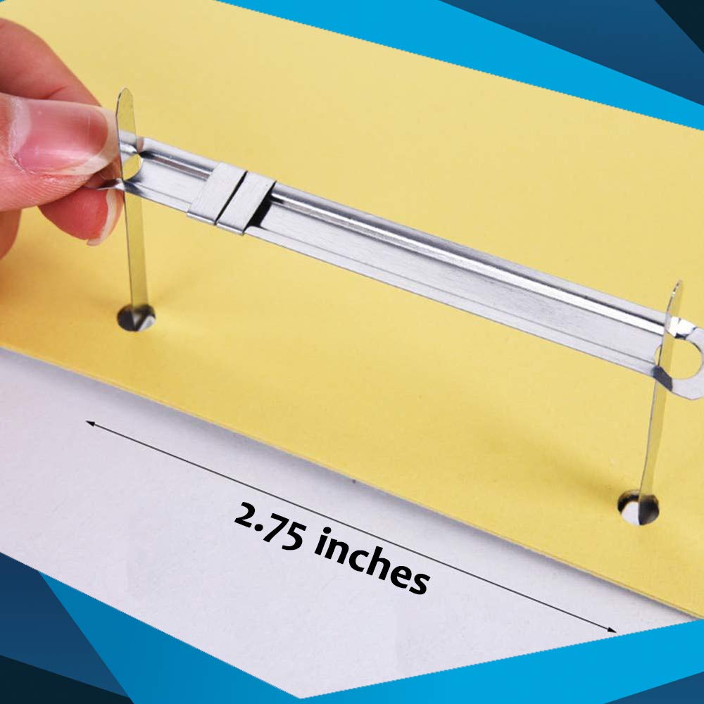 1 Inch Capacity Premium Prong Paper Fastener Complete Set, 2.75 Inch Base with Standard 2-Hole Punch for Home, Work, and School, by Olympx (50 per Box)
