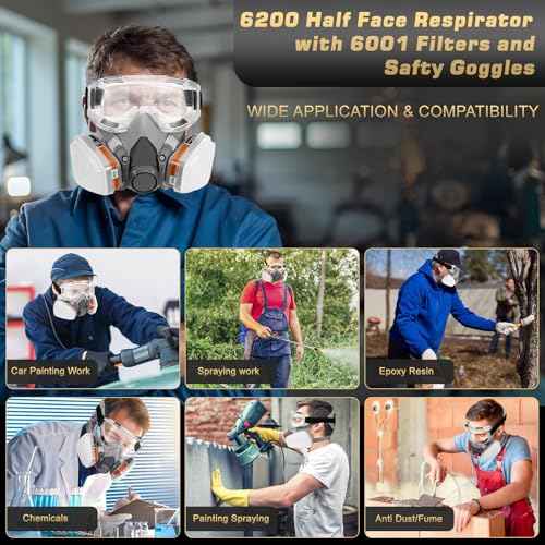 Reusable Half Face and Full Face Gas Mask with Activated Carbon Filter Against Organic Vapor/Dust/Chemical