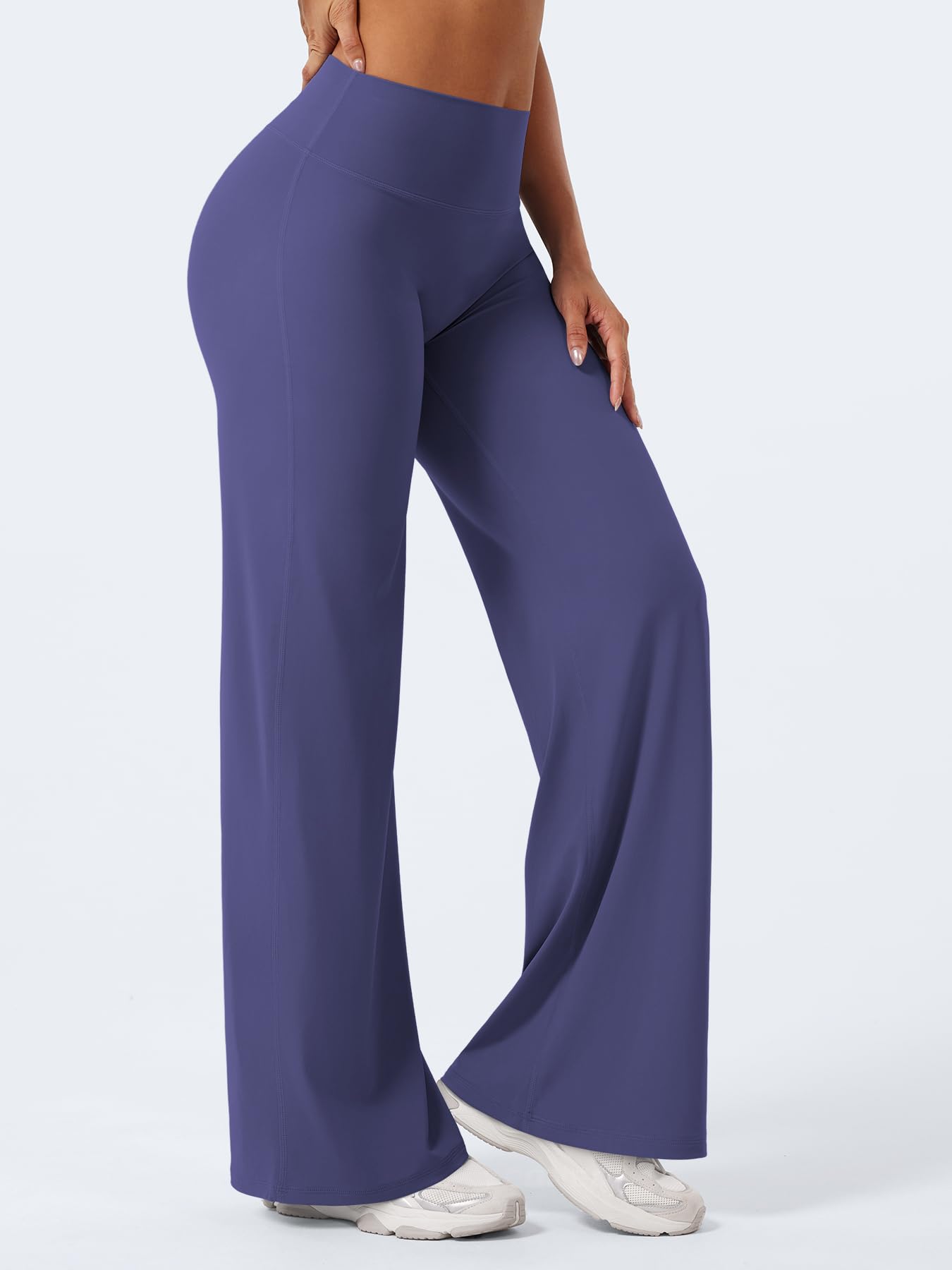YEOREO Workout Leggings Womens No Front Seam Straight Leggings 31.5" High Waist Buttery Eddiy Gym Yoga Pants Deep Cobalt M
