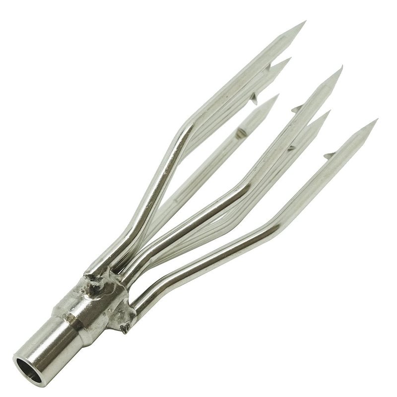 Scuba Choice 6mm Spearfishing Pole Spear Tip, 4.5" Stainless Steel Paralyzer with 6 Prongs & Barbs, Heavy-Duty Replacement Head for Ice Fishing, Cold Water, and Winter Spearfishing Precision