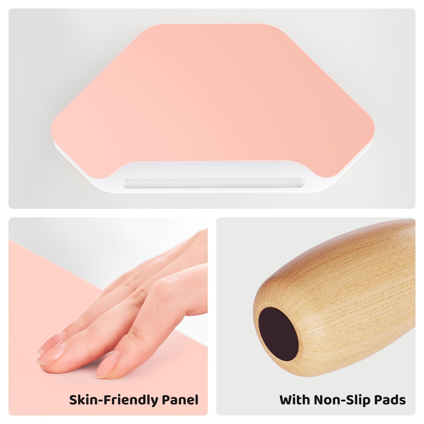 AFOOYO Monitor Stand Riser,2 Tier Corner Wood Sturdy 16.5In Computer Stand, Multi-Purpose Desktop Storage Stand for Laptop,PC,iMac,Printer,Computer,Pink