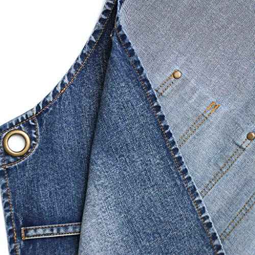 Jeanerlor - Denim Apron With Pockets for Women and Men - Washing Style | Adjustable S to XXL