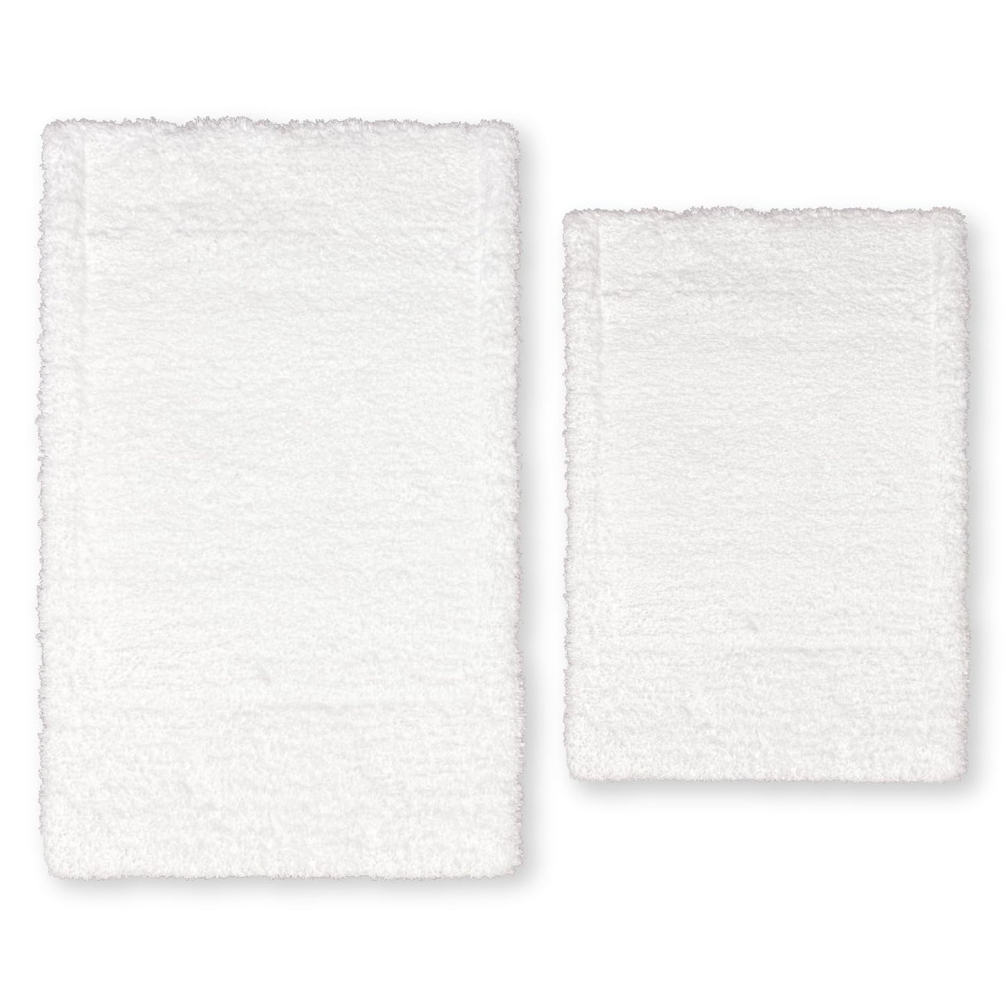 Homewear Bathroom Rugs Set 2-Piece – Extra Soft Rug, Bath & Shower Mat, Washable Rug, Floor Mats, Bath Decor, Accessories, Home Decor, Quick Dry, Non Slip Mat for Bathroom, 20"x32"+17"x24" Pure White