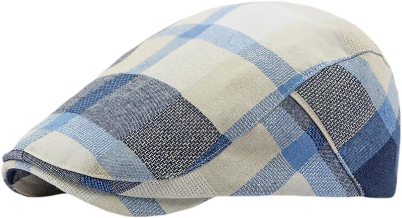 Plaid Newsboy Hat - Adjustable Flat Cap for Men & Women | Lightweight Ivy Cabbie Driving Hat
