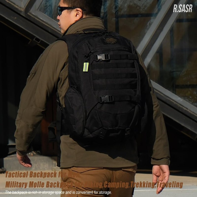 Tactical Motorcycle Backpack - 35L Military-Grade Design | Black Color