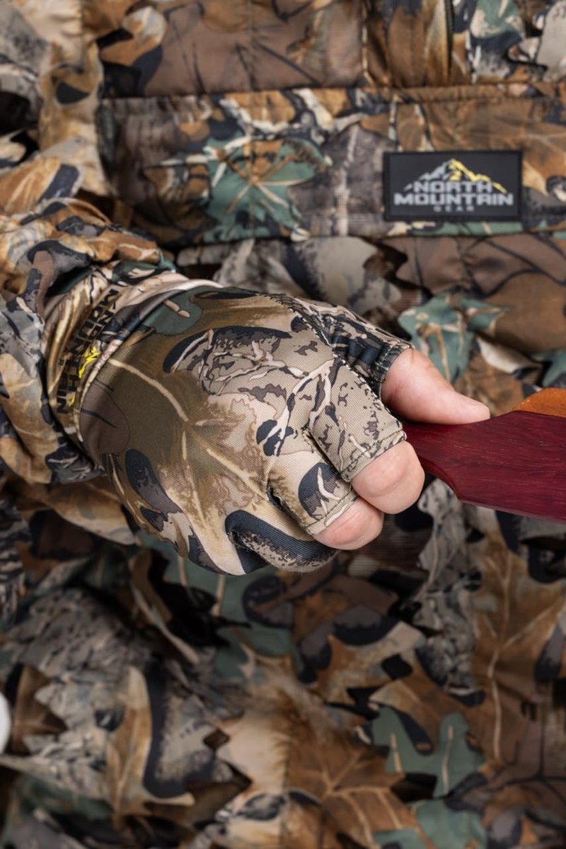 Camouflage Hunting Gloves for Men - Lightweight Fingerless Glove Liner | North Mountain Gear