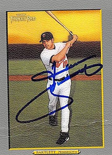 Sports Memorabilia Autograph Warehouse 245222 Jason Bartlett Autographed Baseball Card - Minnesota Twins 2005 Topps Turkey Red - No. 247 Creased