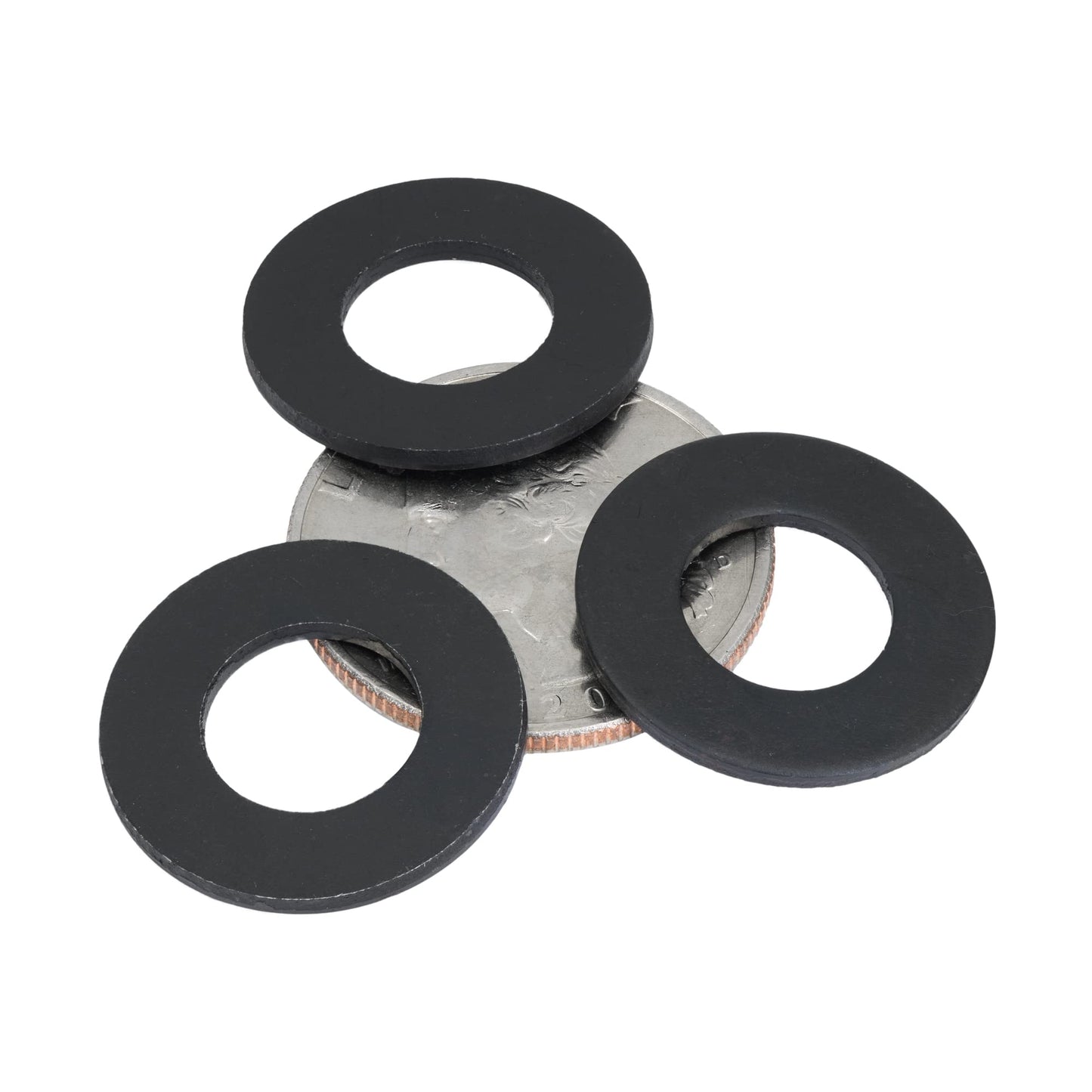 Black Washer Fits 3/8" Diameter Screw Size (50 pcs), 13/16" Outside Diameter, Steel with Weatherproof Black Ruspert Coating for Outdoor Use by Makers Bolt