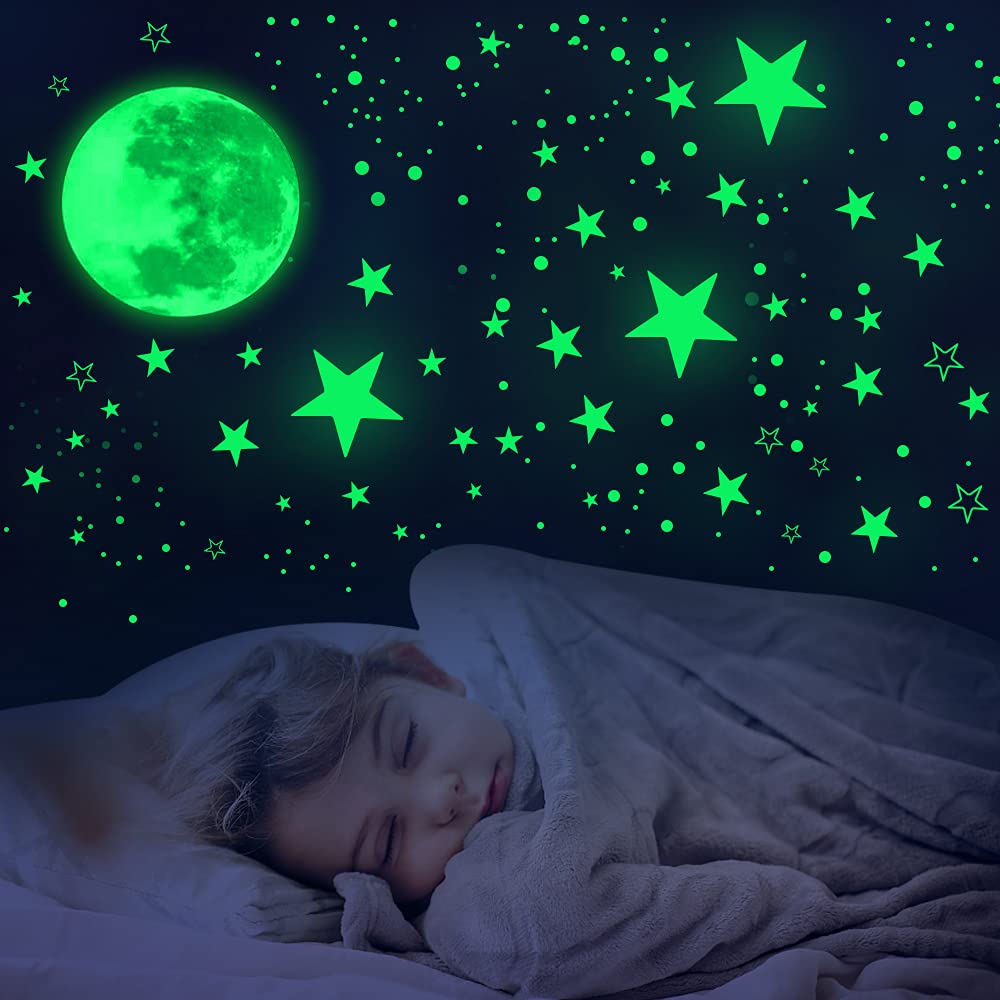 Glow in The Dark Stars for Ceiling,Star Decorations for Bedroom,Kids Boys Girls Room Decor,Wall Stickers for Bedroom,Play Room,Wall Decorations,Best Birthday Gift