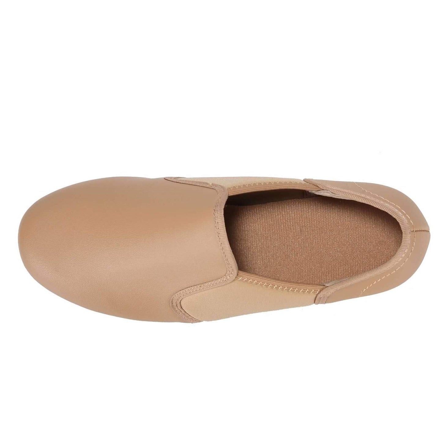 Linodes Upgraded Unisex PU Leather Slip On Tap Shoe Dance Shoes for Women and Men's Dance Shoes-Brown-5M