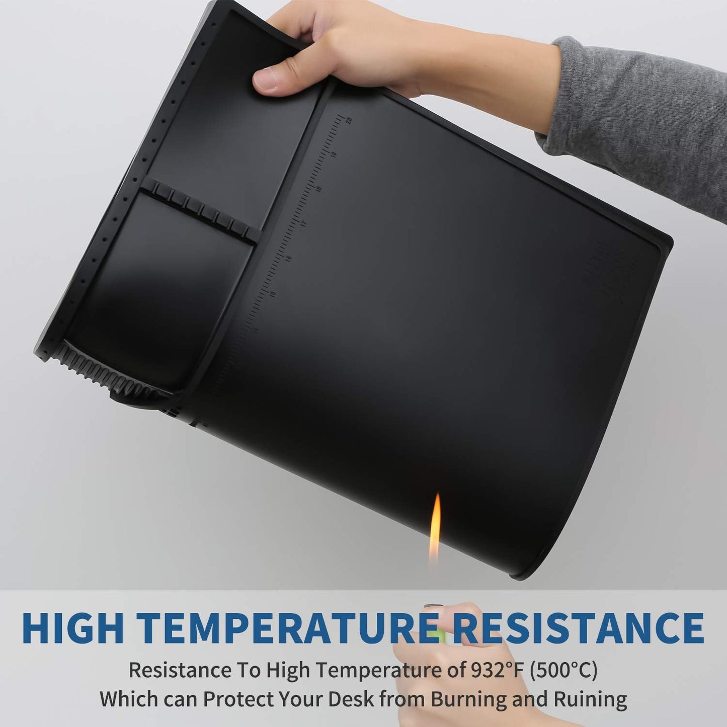 HengTianMei-203 Black Magnetic Repair Work Mat Heat Resistant Large Silicone Soldering Mat Expand Work Area for Soldering, Electronics, Computer Repair Etc 22" * 14"