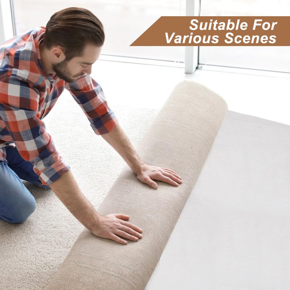 OLYCRAFT 78x59 Inch White Anti-Skid Rug Pad Table Mat Gripper 0.2mm Thick Rectangle Anti Slip Tablecloth Underlay Pad Non Slip Rug Pads for Household Carpet Mattress Floor Mat