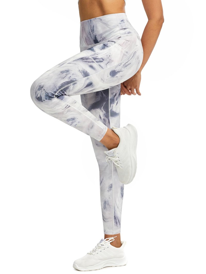 Tuspryt Womens Work Pants,Leggings for Women Tummy Control,Yoga Pants with Pockets Running Fitness Gym Tights S