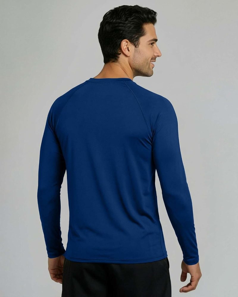 Real Essentials Men's Long Sleeve Rash Guard Shirt - UPF 50+ UV Sun Protection | Quick Dry, Big & Tall