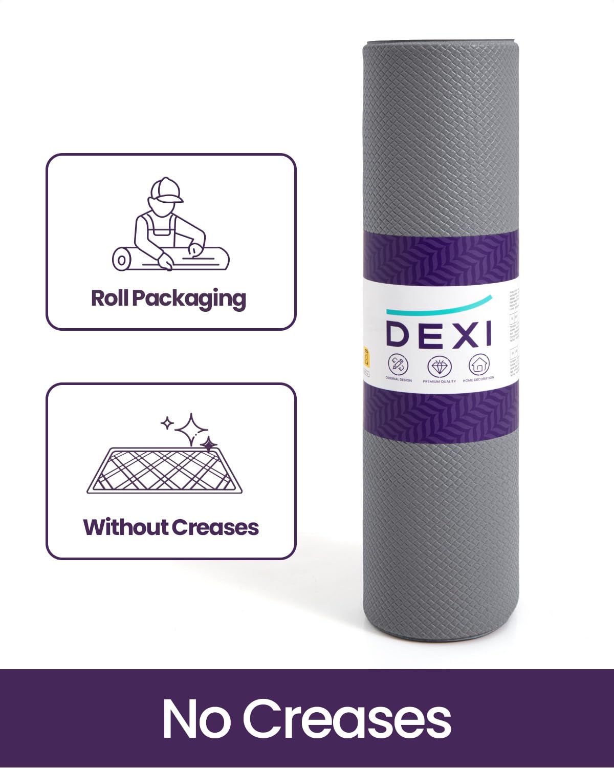 DEXI Kitchen Floor Mats Cushioned Anti Fatigue, 23x59 Wide Standing Runner Rug Waterproof, Comfort Memory Foam Padded for Front Sink Laundry, Grey