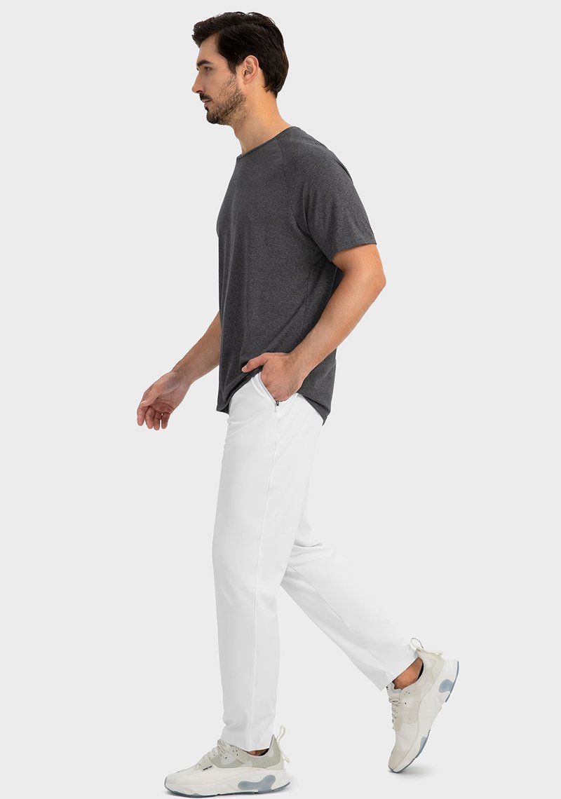 G Gradual Men's Sweatpants with Zipper Pockets Tapered Joggers for Men Athletic Pants for Workout, Jogging, Running (White, XX-Large)