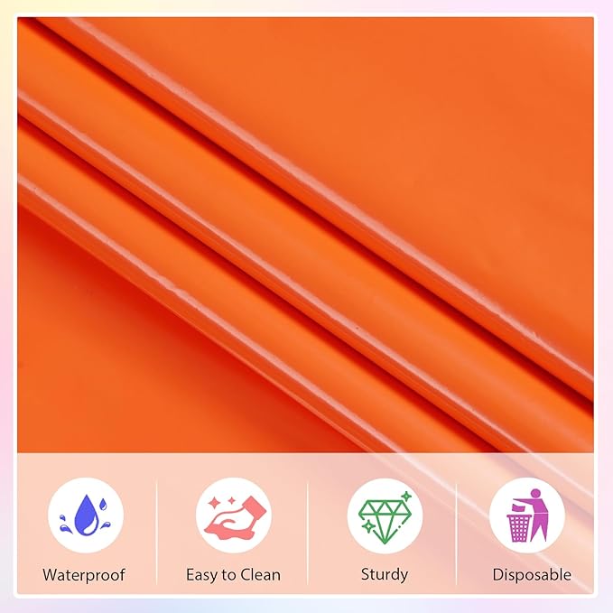 6 Packs Disposable Plastic Tablecloths Red Yellow and Orange Rectangle Waterproof Tablecloth Warm Color Table Covers for Halloween Christmas Children's Carnival Party Decoration,54 x 108 Inch