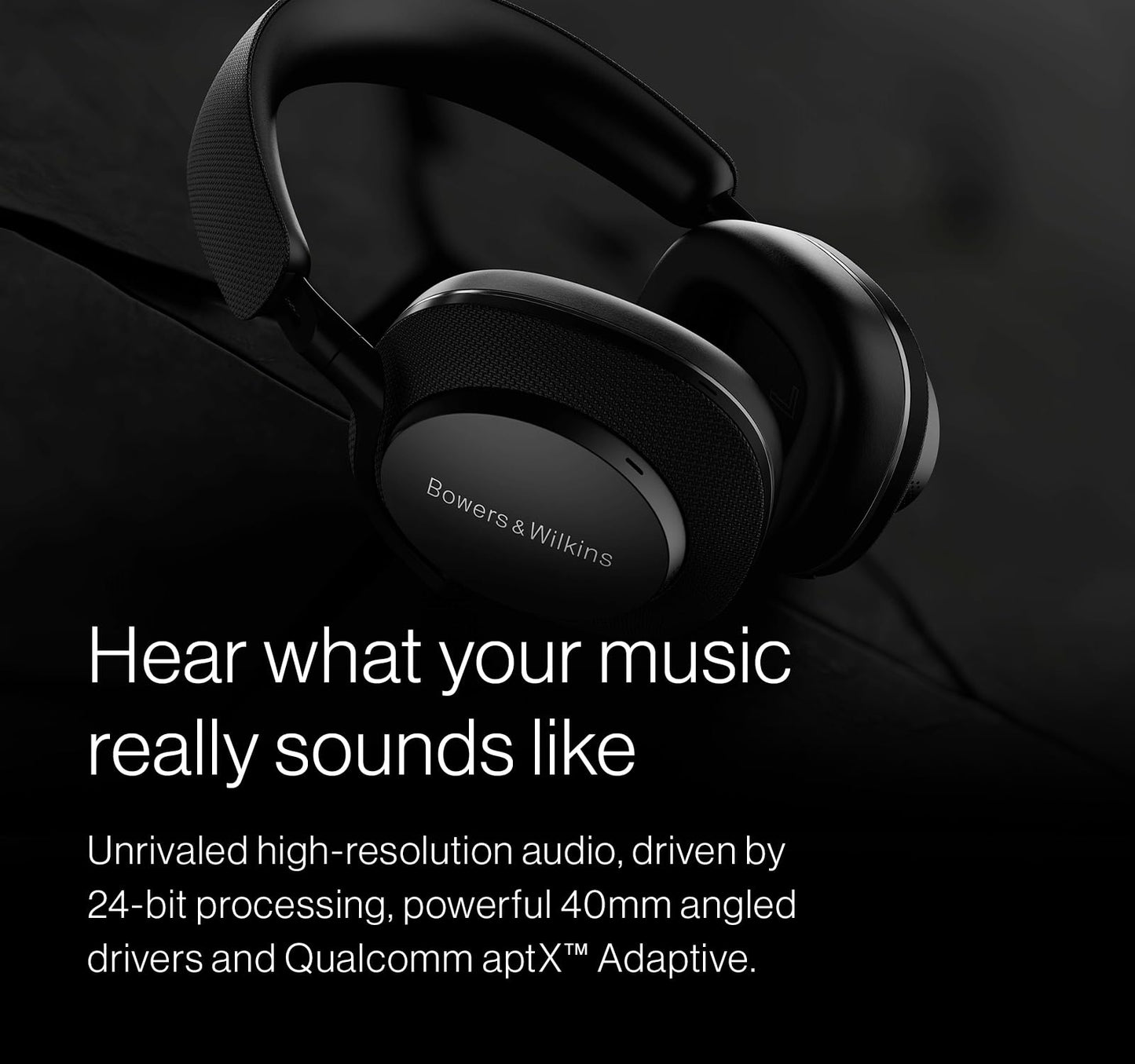 Bowers & Wilkins Px7 S2e Bluetooth Headphones Over Ear, Enhanced Noise Cancellation & Transparency Mode, Crystal-Clear Calls, 30-Hour Playback, Anthracite Black, Over-Ear Headphones