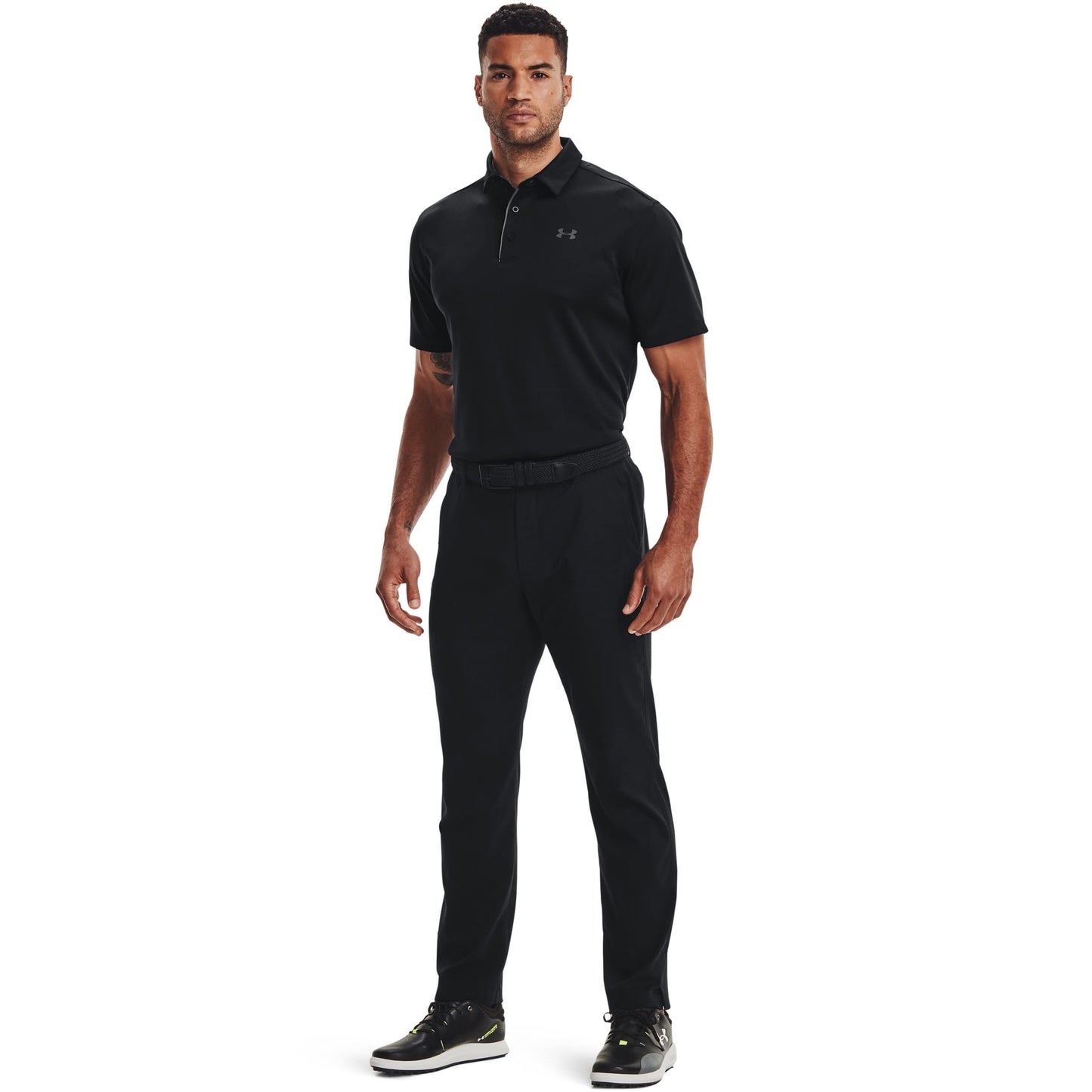 Under Armour Men's Tech Golf Polo, Black (001)/Graphite, X-Small