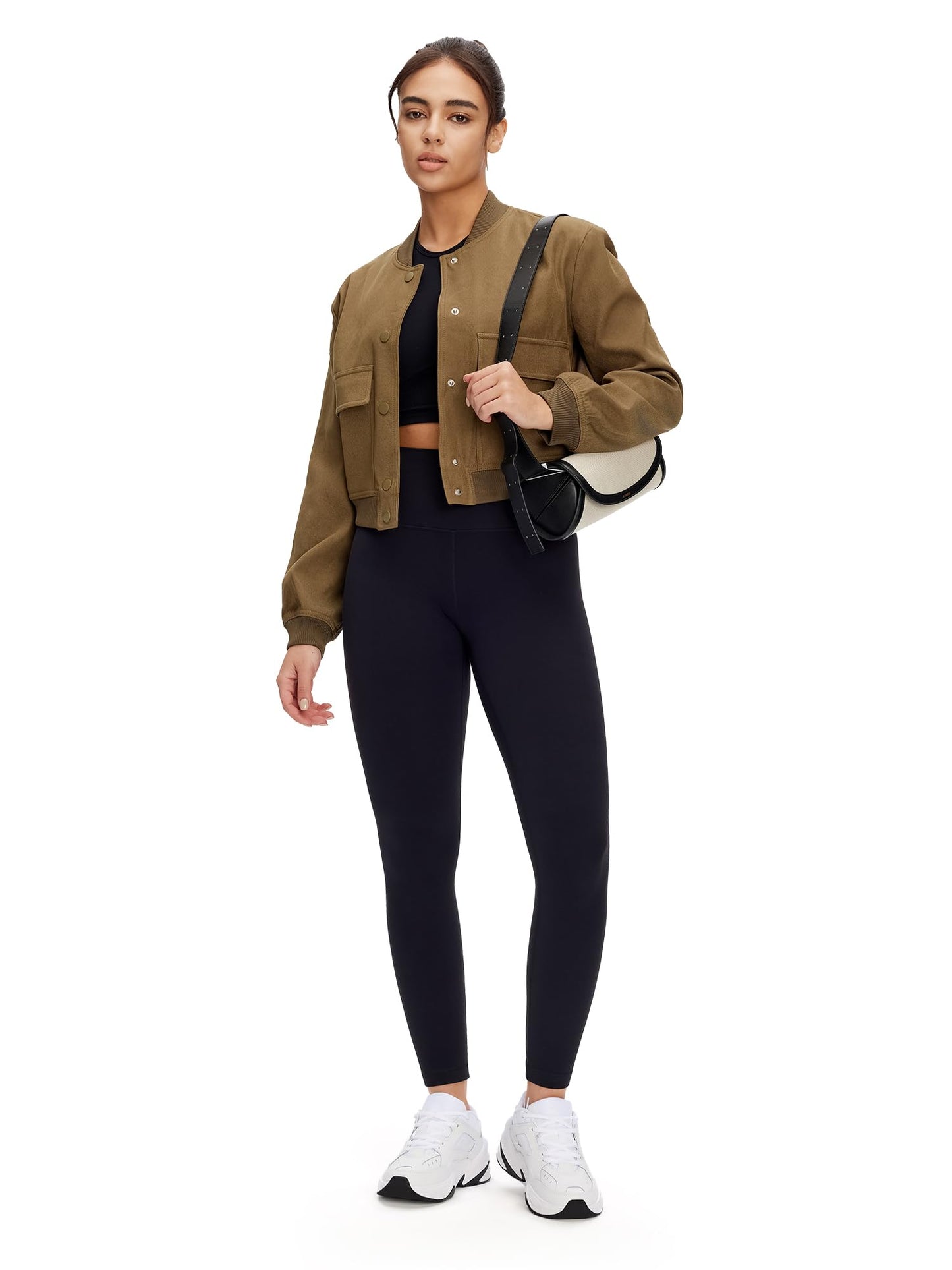 NANJI High Waisted Leggings for Women - Tummy Control Buttery Soft Yoga Pants, Squat Proof Stretch Workout Casual Leggings (M, Black)