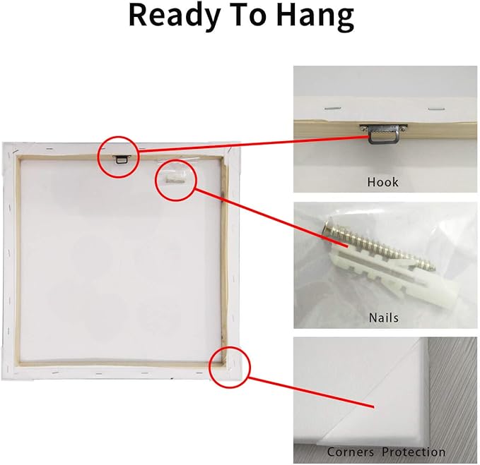 Floral Picture Canvas Wall Art: Innocence Pink Peony Flower Wreath Photographic Prints for Decor