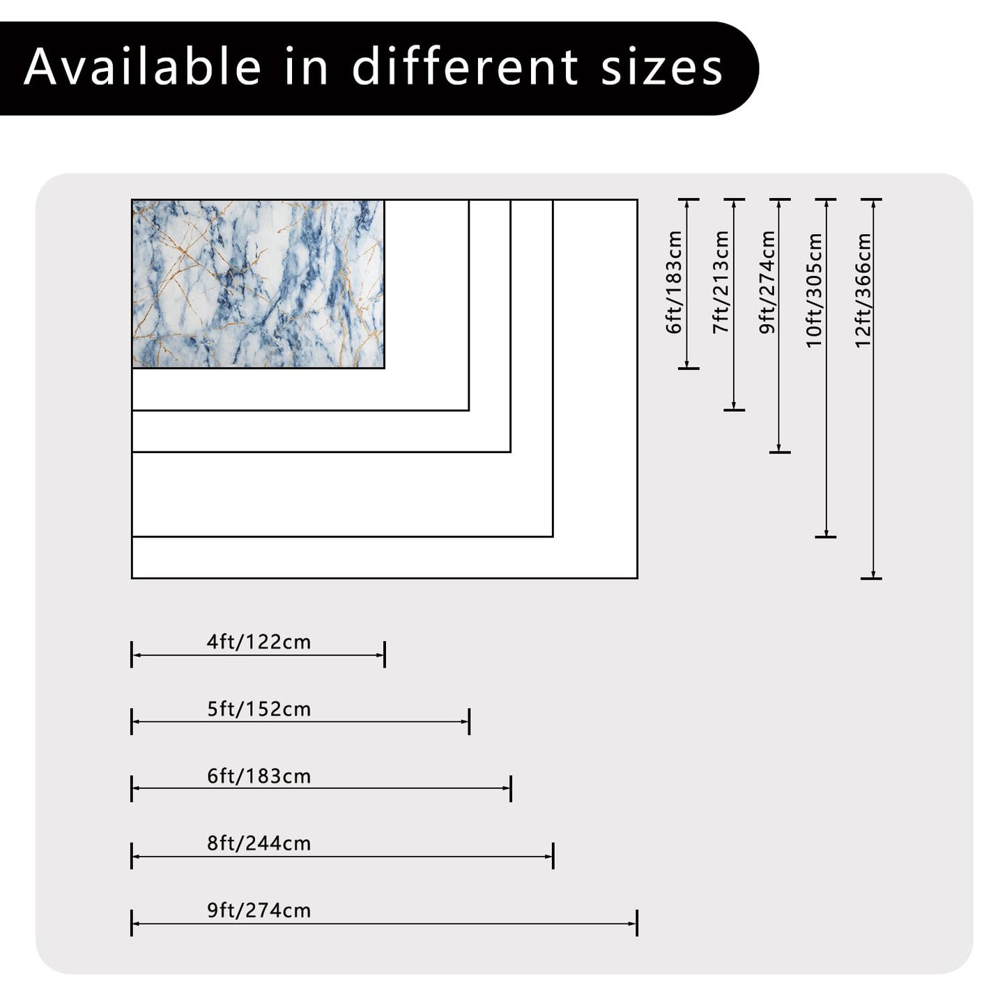 HOISUN Non-Slip Marble Pattern 6x9ft Area Rug with Gold Veins,Low Pile Modern Minimalist Design, Durable & Easy - Clean, Perfect for Living Room, Bedroom, or Dining Room-Blue