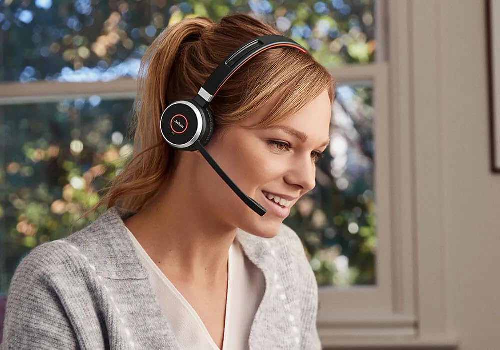 Jabra Evolve 65 SE Link380a MS Stereo- Bluetooth Headset with Noise-Cancelling Microphone, Long-Lasting Battery and Dual Connectivity - Works with All Other Platforms - Black
