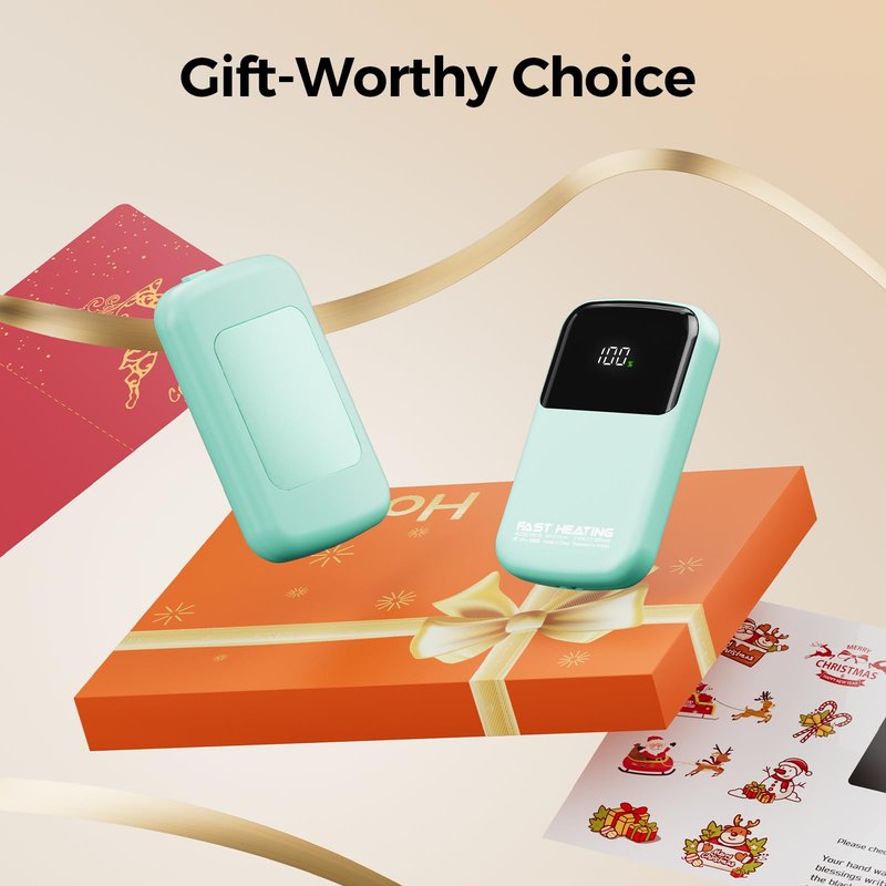 AI Hand Warmers Rechargeable, Real-Time Temp & Battery Display, Electric Hand Warmers, Fast Heating, Fits in Gloves/Pocket, Gifts for Women & Men