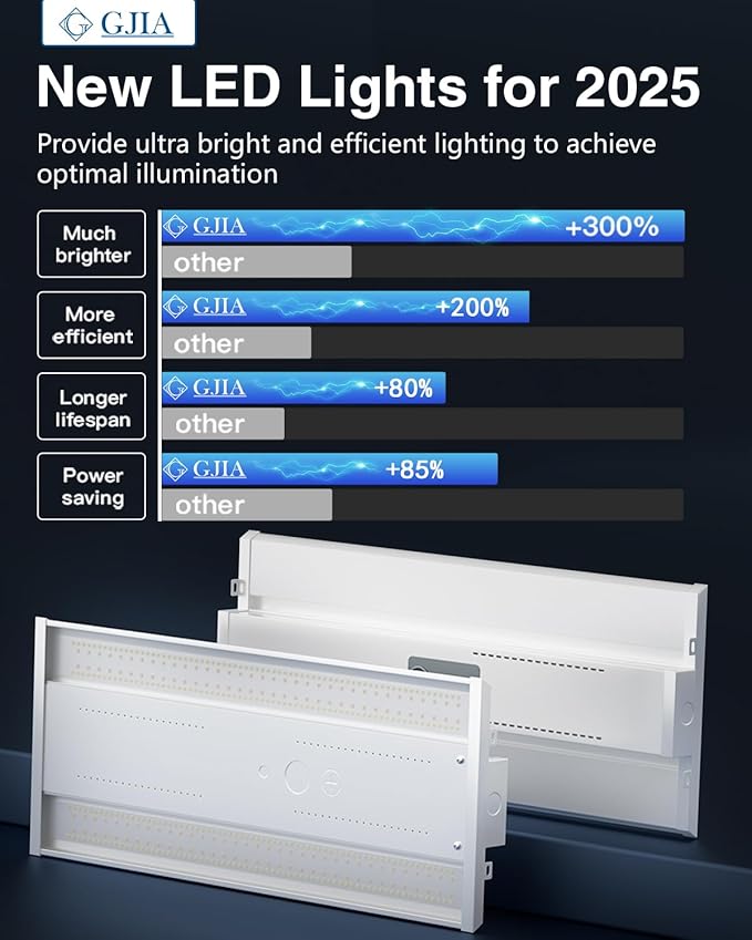 LED Linear High Bay Light 4-Pack, 210W 31500LM 0-10V Dimmable 5000K Daylight, Adjustable High Bay LED Shop Lights Lighting Fixtures for Garage Warehouse Workshop, UL
