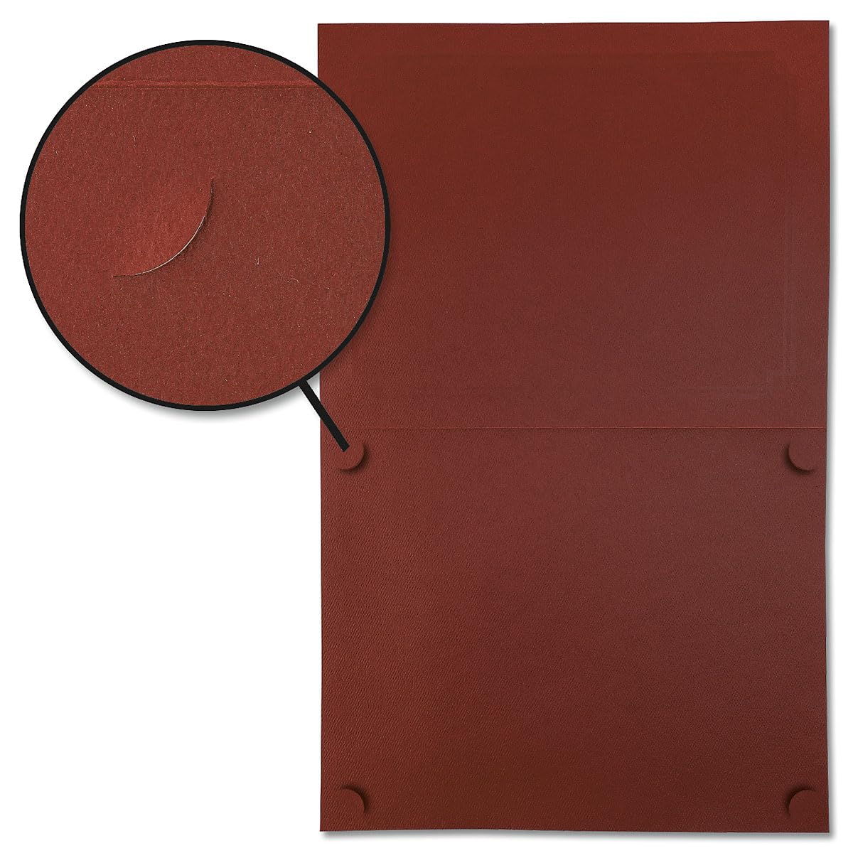 Fine Stationery Plain Burgundy Certificate Folders - Pack of 25, Linen Cover 80 lb. Stock, Folded, Die-Cut Corners, for Office, Business Awards, Graduation, School Diploma Holder, 9-1/2"" x 12""