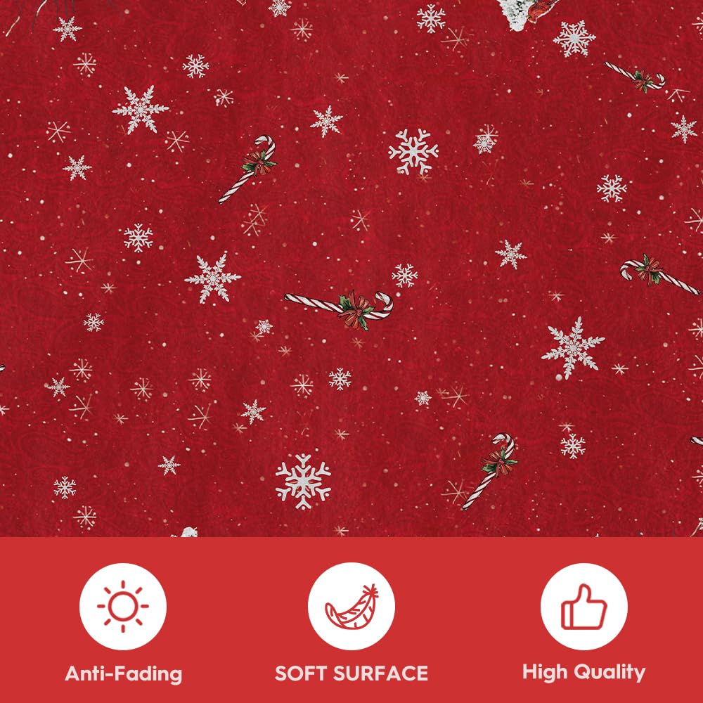 Artoid Mode Red Snowman House Pine Tree Christmas Area Rug, Xmas Winter Home Decor Low-Profile Washable Area Rugs for Entryway Bedroom Living Room Laundry Room Indoor 5x7 Feet