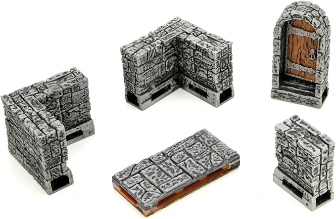 Warlock Tiles: Expansion – 1 in. Dungeon Straight Walls