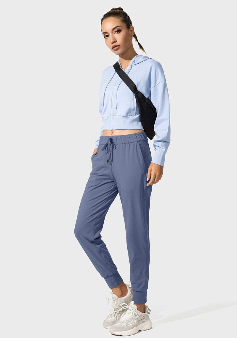 SANTINY Women's Joggers Pants Pockets Drawstring Running Sweatpants for Women Lounge Workout Jogging(Slate Blue_XS)
