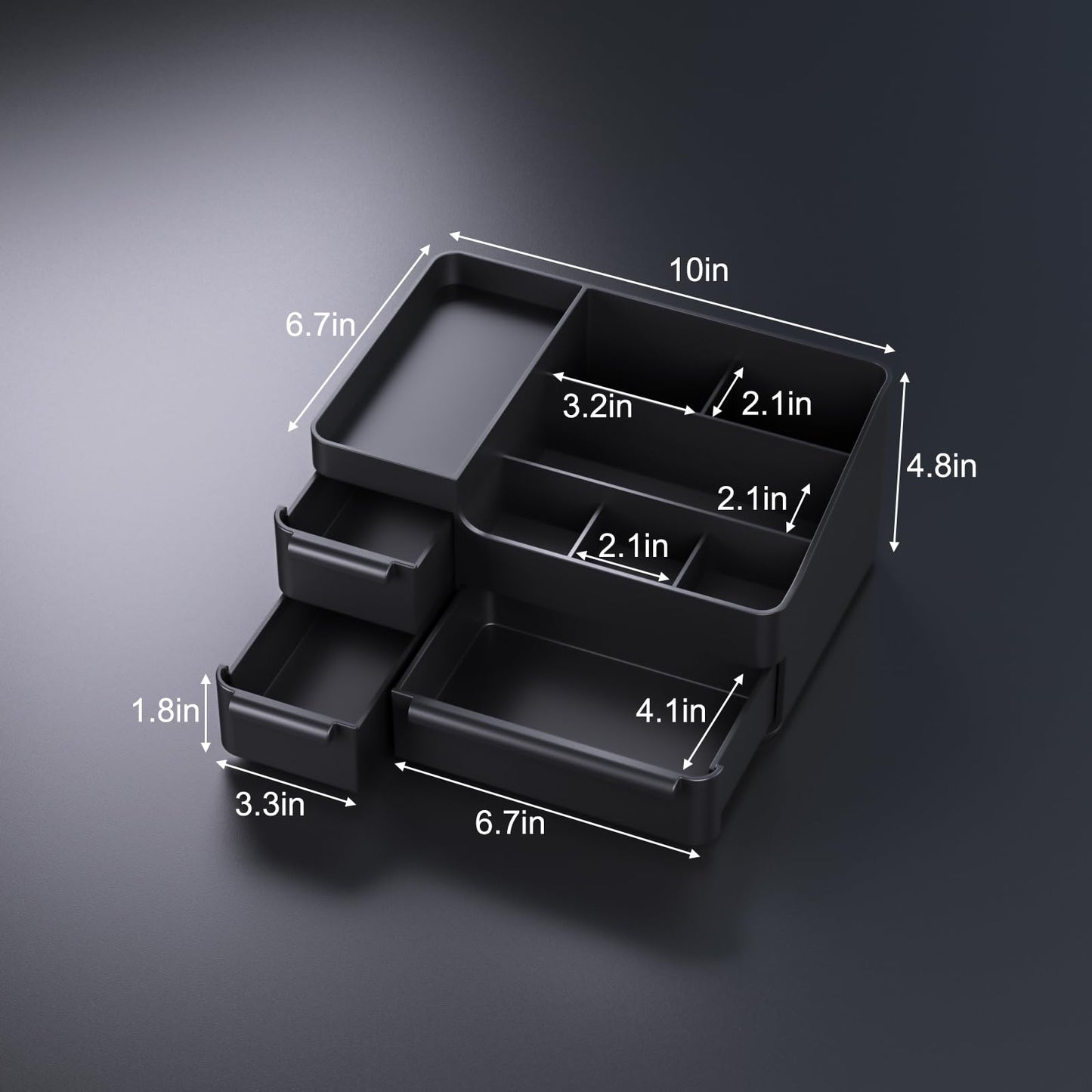 Rasydyn Men's Cologne Organizer with Drawers: Black Men Bathroom Counter Organizer, Dresser Organizer for Shaving Kit, Skincare, Gifts for Men