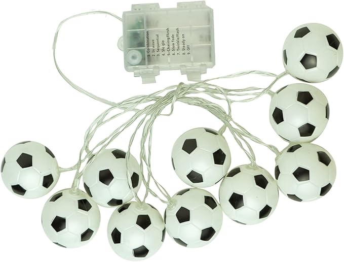 Soccer String Lights, 14ft 20 LED Ball Indoor Battery Operated LED String Lights, Sport Theme Party Decorative Lights,Birthday Decorations,Soccer Gift