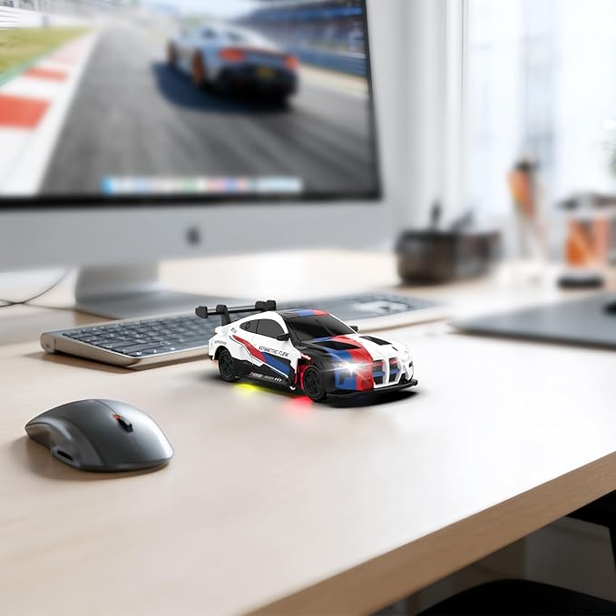 RC Drift Car 1/43 Mini RC Drift Car with Gyro 2.4GHz Full Proportional Control 20KM/H 4WD High Speed Remote Control Alloy LED Lights & Drift Tires Toys for Adults Boys and Girls Gift