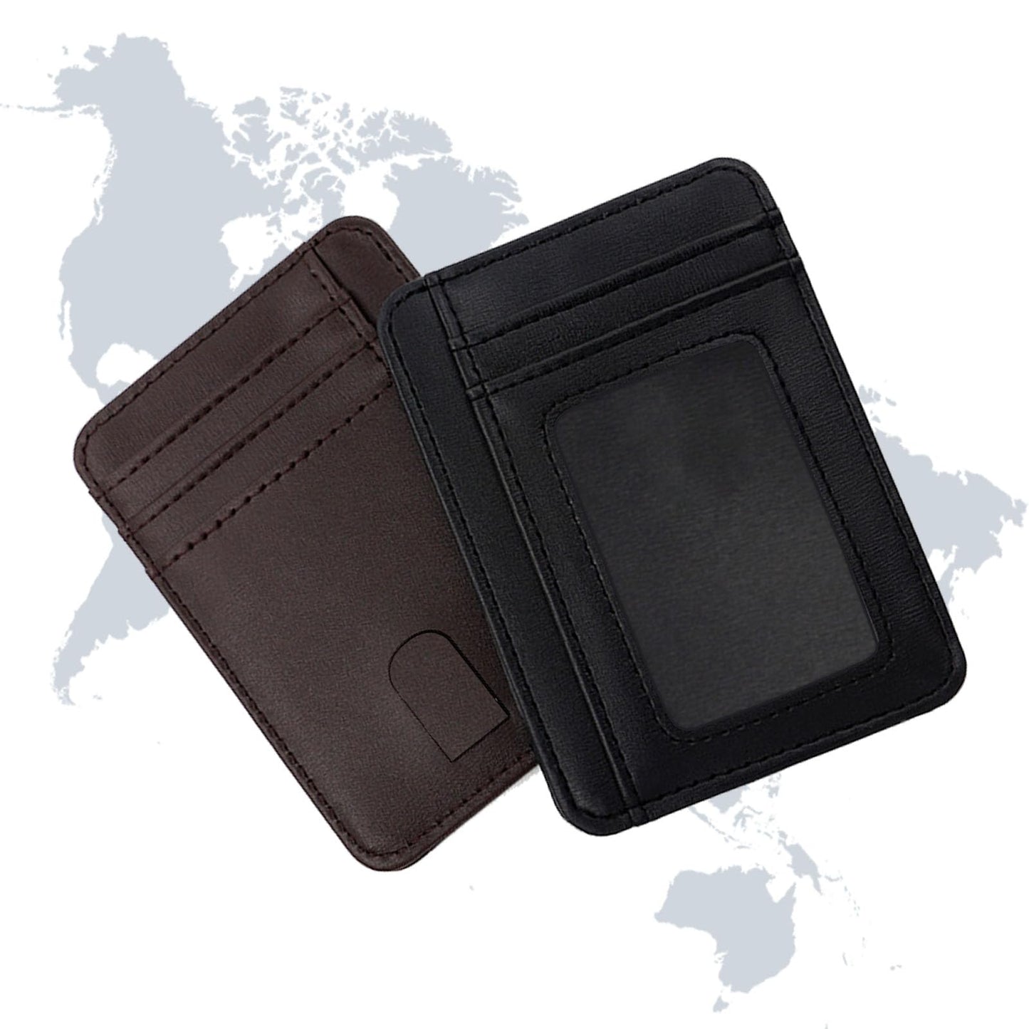 Leinoupt: Slim Wallet for Men, Credit Card Holder Wallet RFID Blocking Front Pocket Leather Wallets for Men Women Gift Box,front pocket wallet (black)