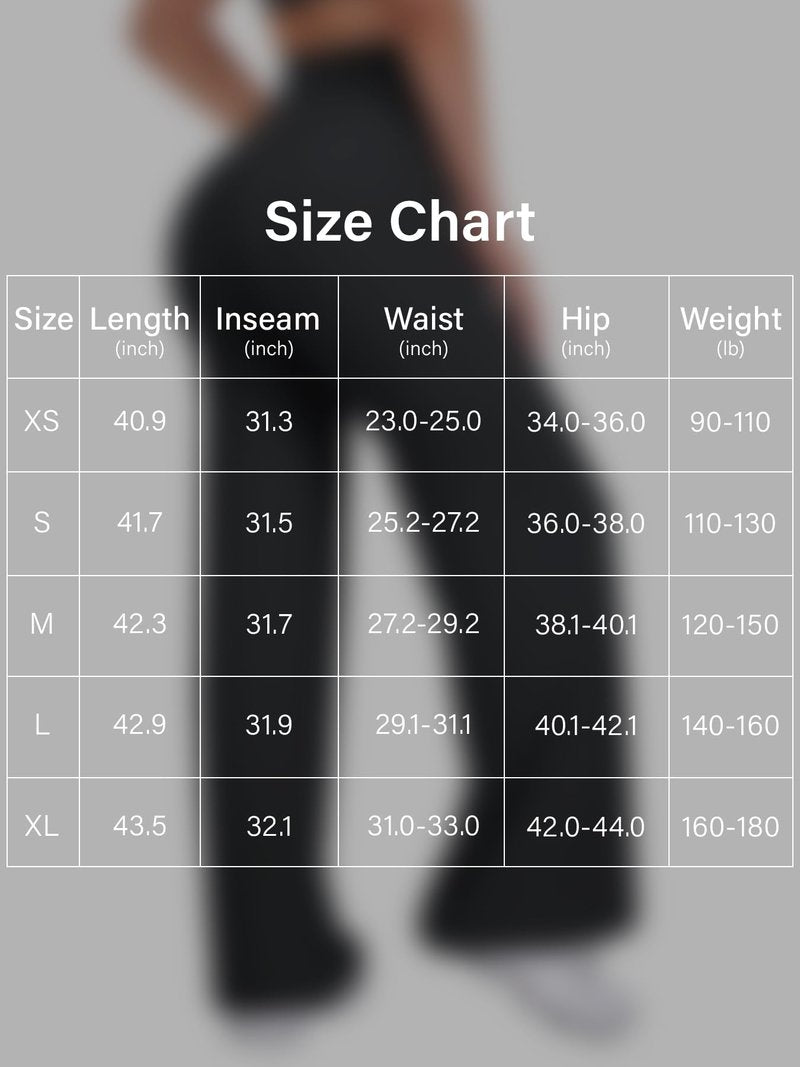 VOYJOY Straight Leggings Bottoms Wide Leg Pants for Women 29"/ 31.5"/33"/35" High Waist Stretch Casual Sweatpants Black