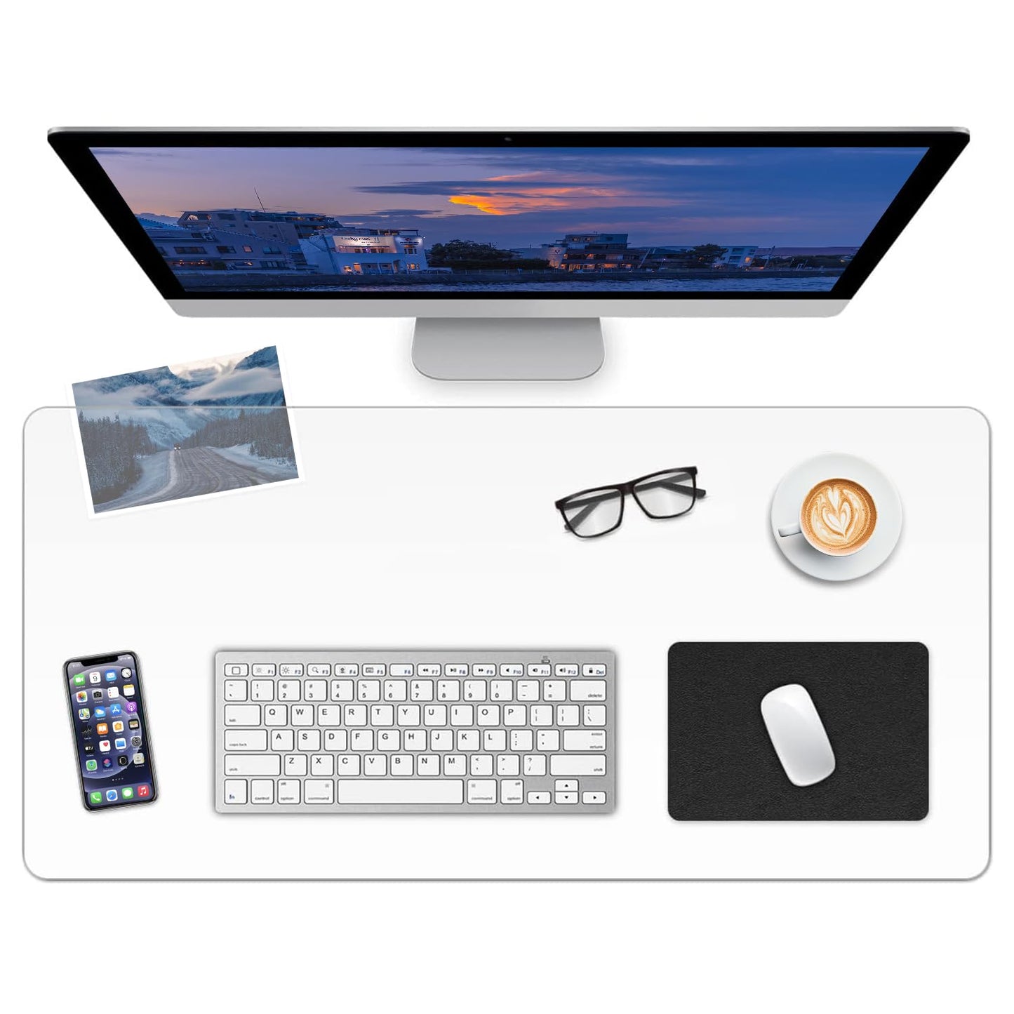 LBJFYHJN Clear Desk Mat, Non-Slip PVC Desk Protector Mat with Round Edge, Heat Resistant & Waterproof Clear Desk Writing Mat for Home and Office (23.6"*15.7")