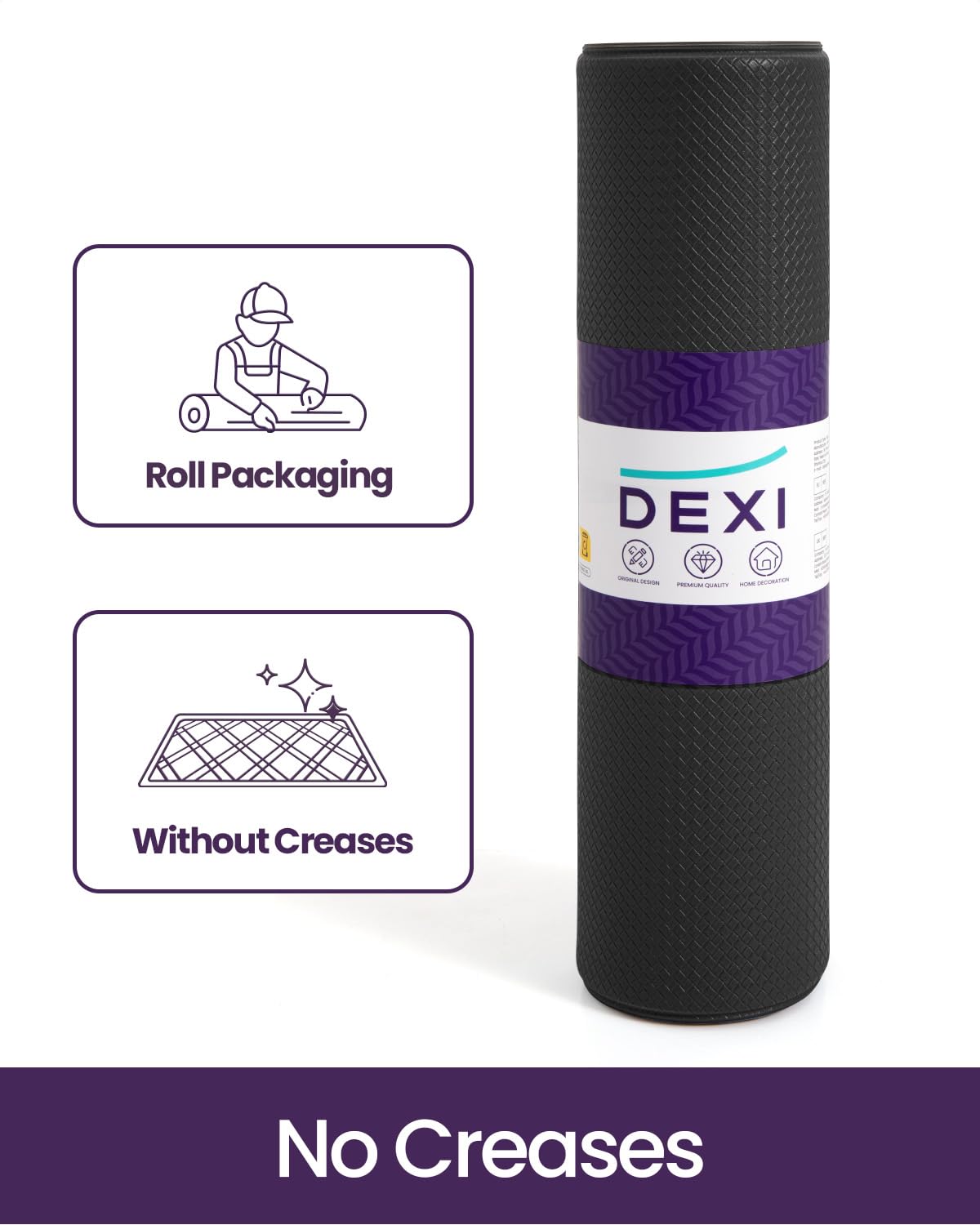 DEXI Kitchen Floor Mats Cushioned Anti Fatigue, 23x59, Large Wide Standing Runner Rug Waterproof, Comfort Memory Foam Padded for Front Sink Laundry, Black