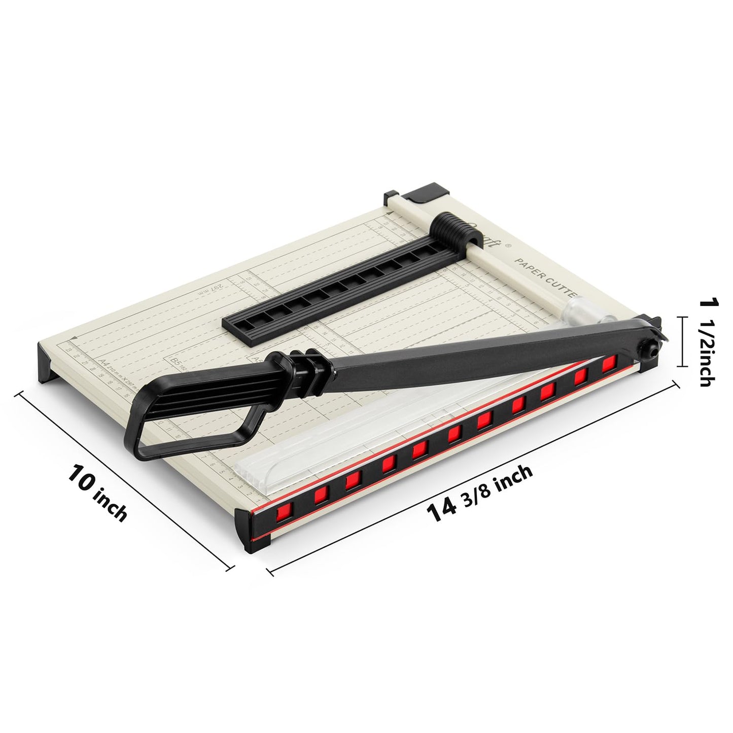 Ecraft 12" Guillotine Paper Cutter:Paper Trimmer Accurate Cutting with Safety Guard,15 Sheets Capacity,Magnetic Guide,Heavy Duty Metal Base, Perfect for Cardstock,Cardboard,Vinyl,Crafts & Photos
