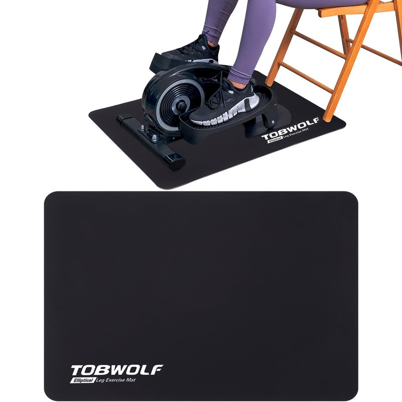 TOBWOLF Non-Slip Workout Mat for Under Desk Ellipticals, Exercise Mat for Ellipse Leg Exerciser Machine, Apply to Foot & Leg Pedal Exerciser for Seniors Fitness, Enhanced Stability & Floor Protection