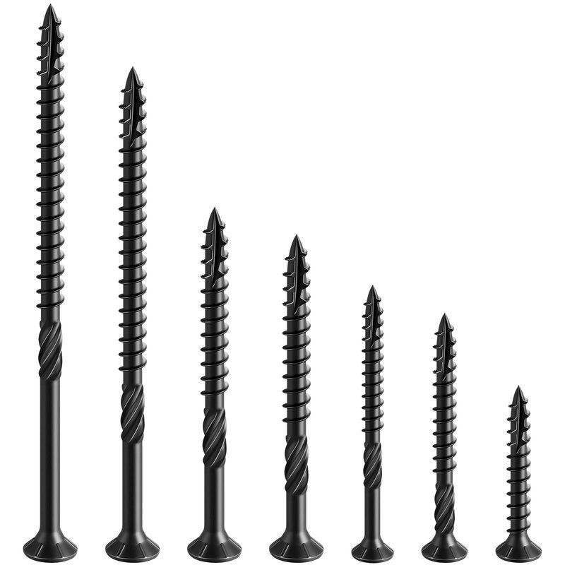 Wensilon #10 * 3-1/2" Black Deck Screws, (292pcs) 5 lbs.Exterior Wood Screws, Rust Resistant Epoxy Coated, Bronze, T20 Star Bit