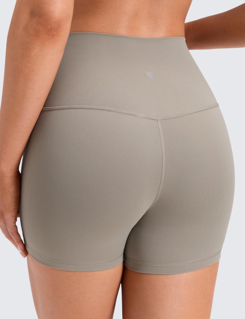CRZ YOGA Butterluxe Biker Shorts 4'' - High Waisted Booty Workout Volleyball Yoga Womens Spandex Warm Ash Grey X-Large