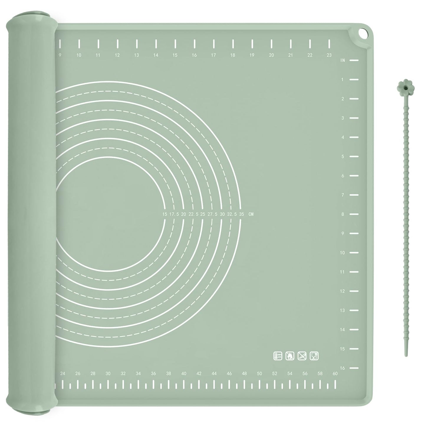 Silicone Baking Mat 28" x 20", Extra Thick Dough Rolling Mat with Measurements and Edge Heightening, Non-stick Food Grade Silicone Pastry Mat for for Pastry, Bread, Cookies, Pizza, Fondant, Pasta