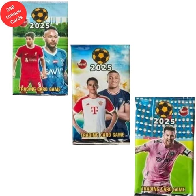 2025 Soccer Trading Cards - 36 Mystery Packs 8 Cards Each (288 Total) Featuring Random Players Premium Quality Paper - Perfect for Family Fun & Soccer Enthusiasts (Not Original)