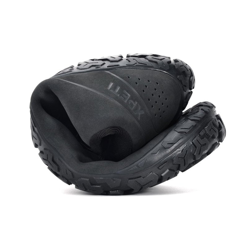 XPETI Men's Zen Trail Running Shoes | Wide Toe Box & Non-Slip Sole | Lightweight Breathable Mesh | for Hiking/Cross Training/Gym,Carbon Black 6.5