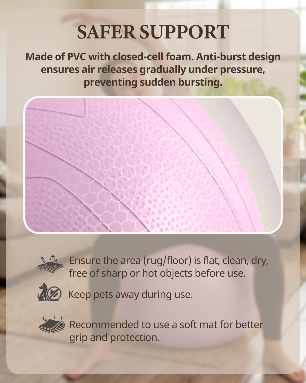 Trideer Pregnancy Birthing Ball, 1.7mm Extra Thick Yoga Ball for Maternity, Labor, Physio, Recovery, Exercise Guide & Daily Comfort Tips for All Trimesters, 1000LB Anti-Burst Non-Slip Stability Ball