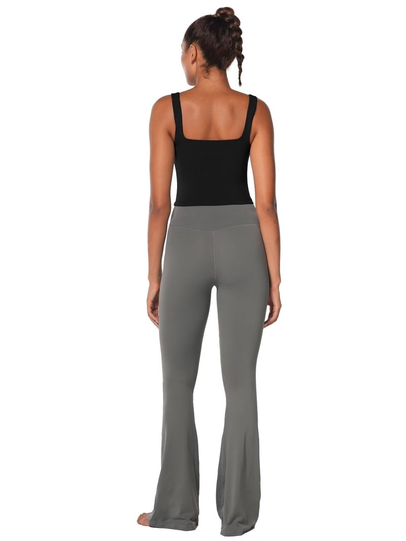 Sunzel Women's Double Lined Tank Top, Sleeveless Square Neck Crop Top, Yoga & Fitness Fitted Workout Casual Activewear Shirt Black Medium