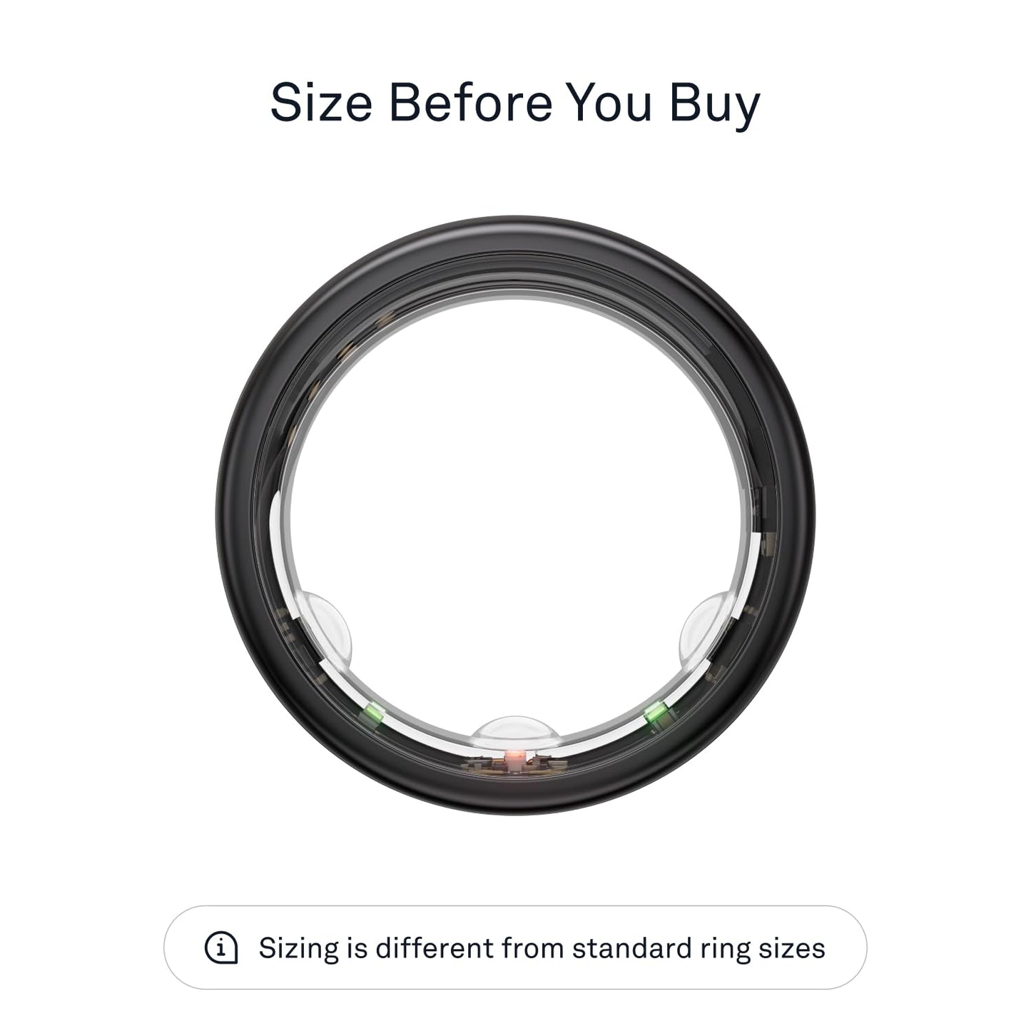 Oura Ring Gen3 Horizon - Black - Size 10 - Smart Ring - Size First with Oura Ring Gen3 Sizing Kit - Sleep Tracking Wearable - Heart Rate - Fitness Tracker - 5-7 Days Battery Life